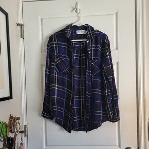 Gypsy Warrior Soft Plaid Button Top